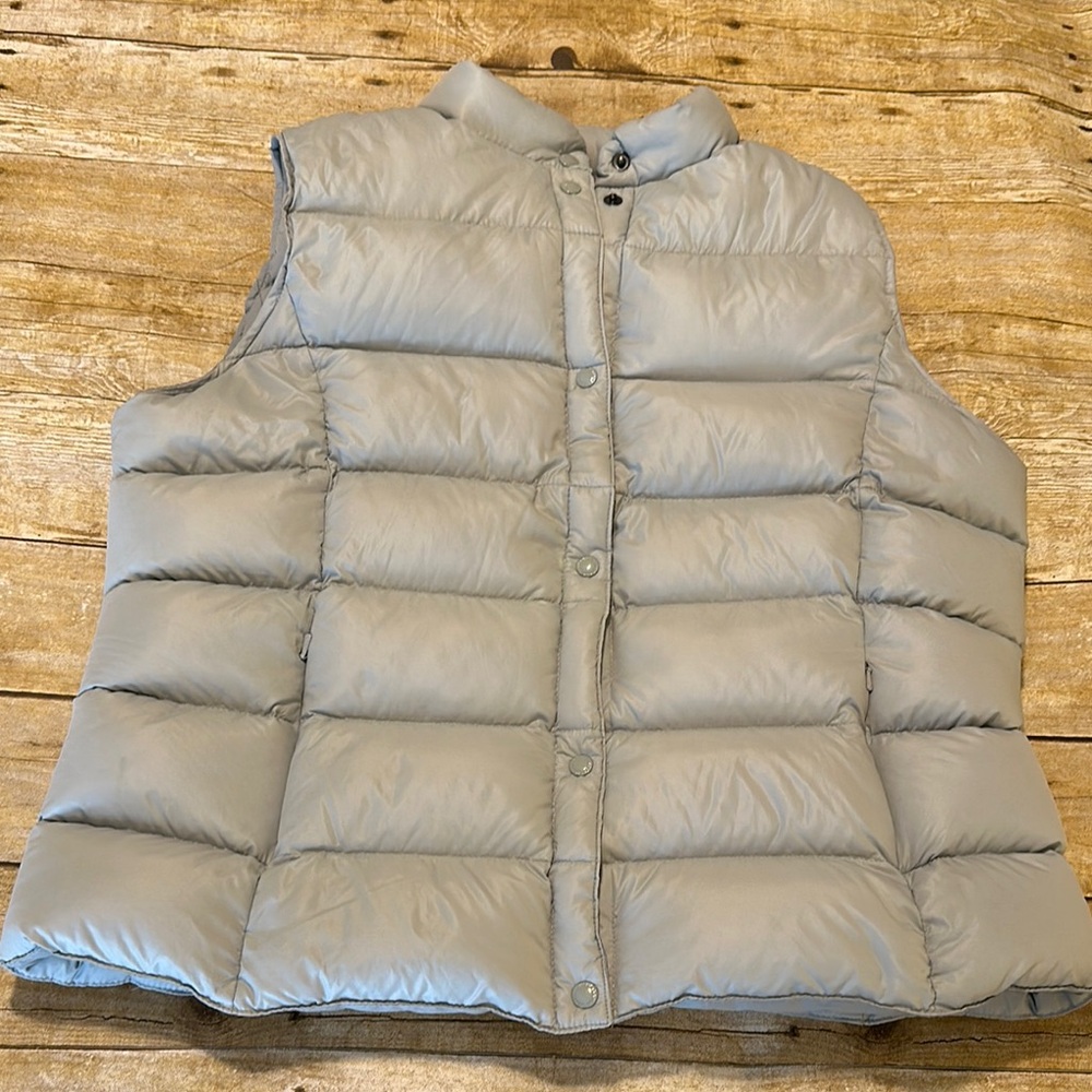 Lands' End Gray Down Puffer Vest